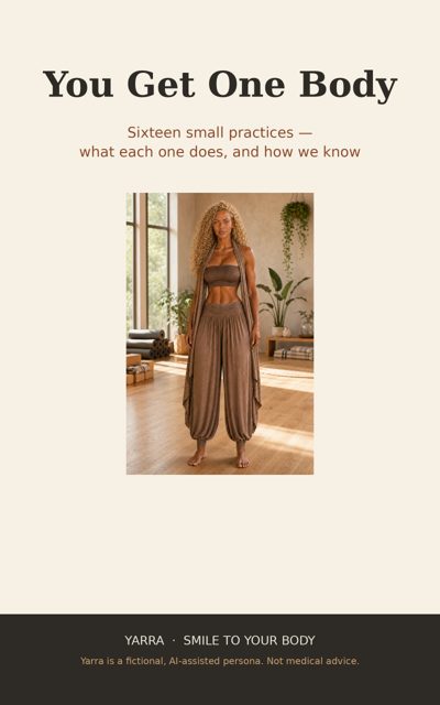 Cover: You Get One Body, with Yarra standing in a sunlit studio